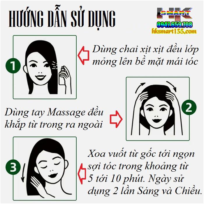 Xịt mọc tóc tinh chất Nhân Sâm giúp tóc đen Ouhoe 100ml