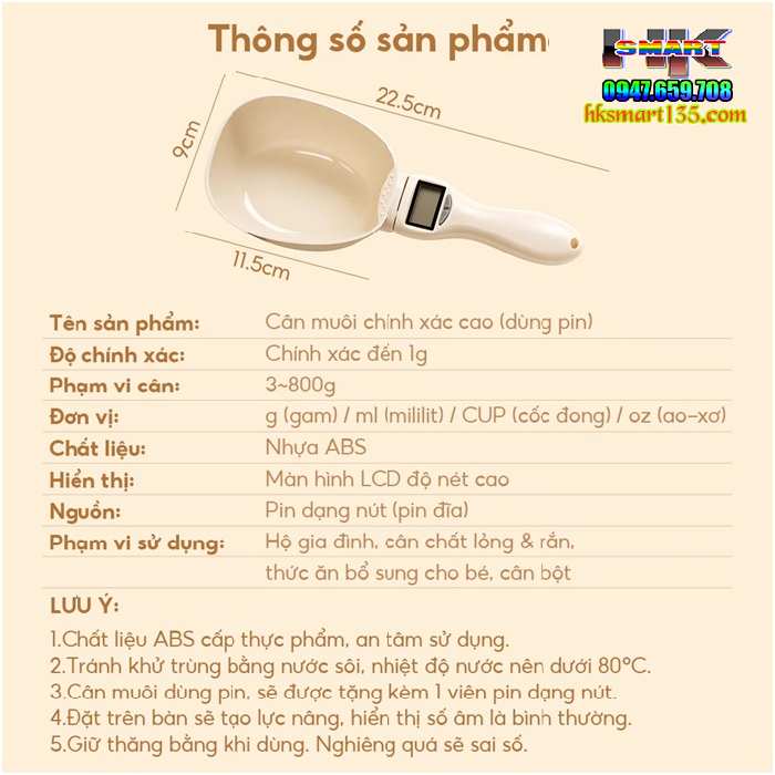 Muỗng Cân Tiểu Li Điện Tử Đa Năng Màn Hình LCD– Cân Đong, Đo Định Lượng