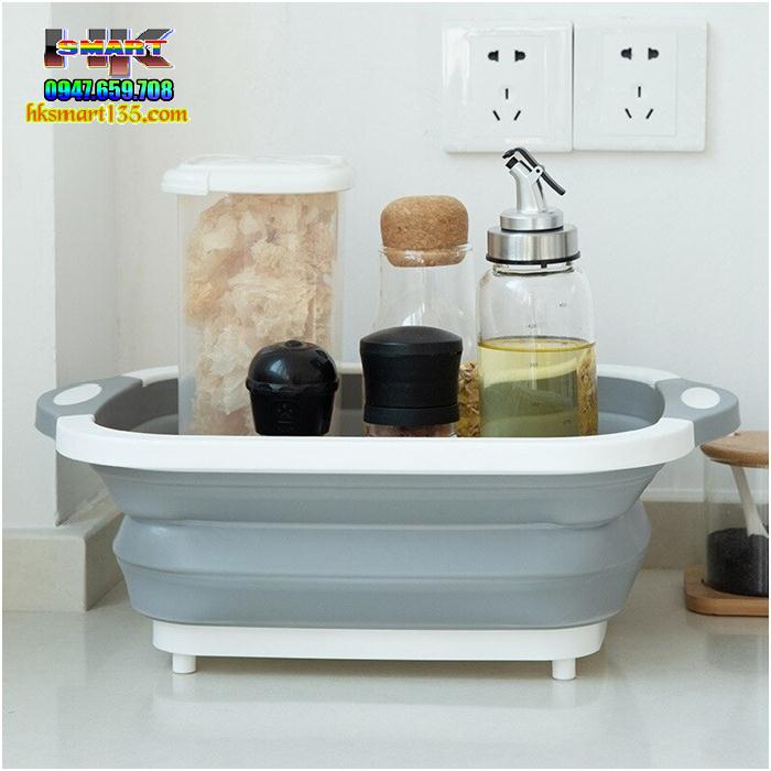 Thớt chậu rổ đa chức năng gấp gọn thông minh