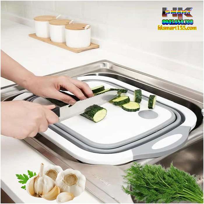 Thớt chậu rổ đa chức năng gấp gọn thông minh