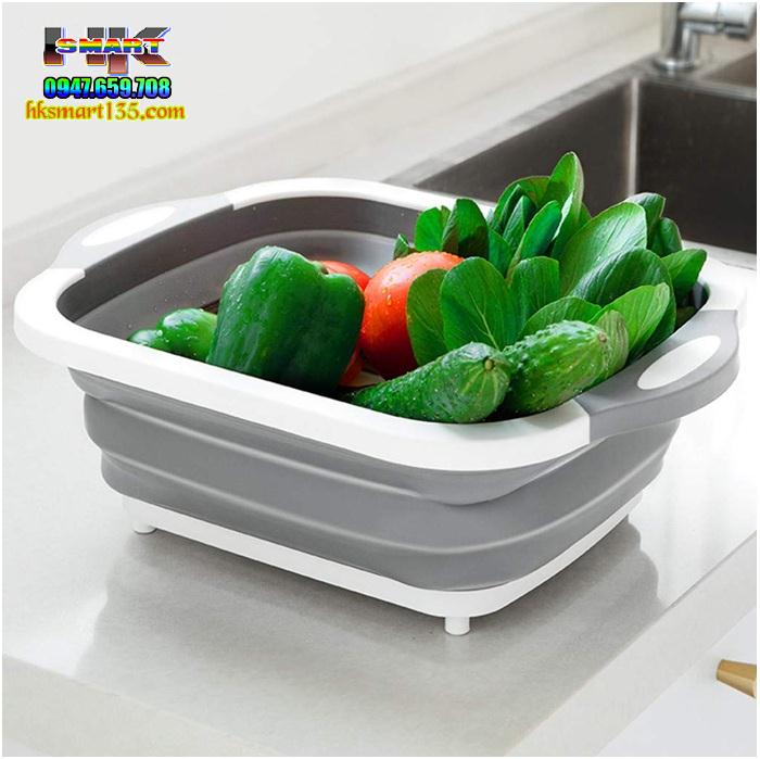 Thớt chậu rổ đa chức năng gấp gọn thông minh