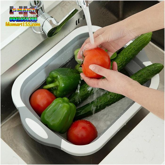 Bộ sản phẩm thớt chậu rổ đa chức năng