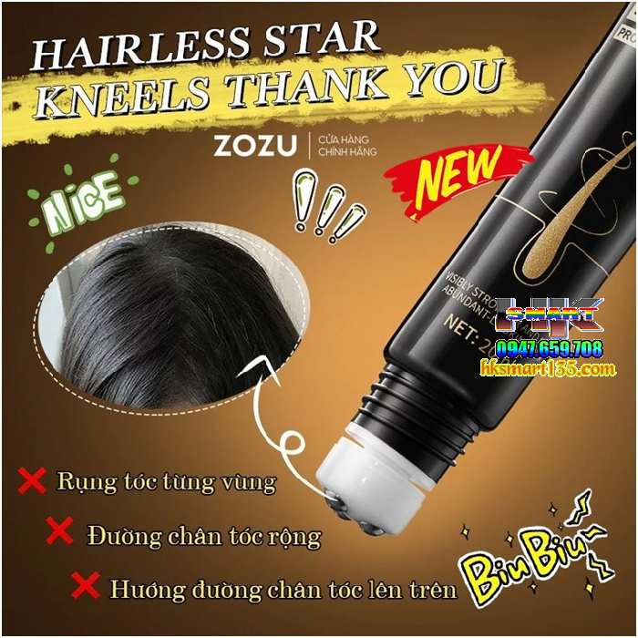 Tinh Chất Kích Thích Mọc Tóc Zozu 20ml Ngăn Ngừa Gãy Rụng Hỗ Trợ Nuôi Dưỡng Phục Hồi Tóc Hư Tổn