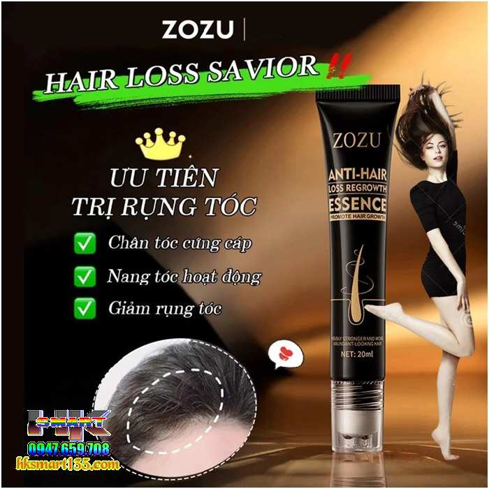 Tinh Chất Kích Thích Mọc Tóc Zozu 20ml Ngăn Ngừa Gãy Rụng Hỗ Trợ Nuôi Dưỡng Phục Hồi Tóc Hư Tổn