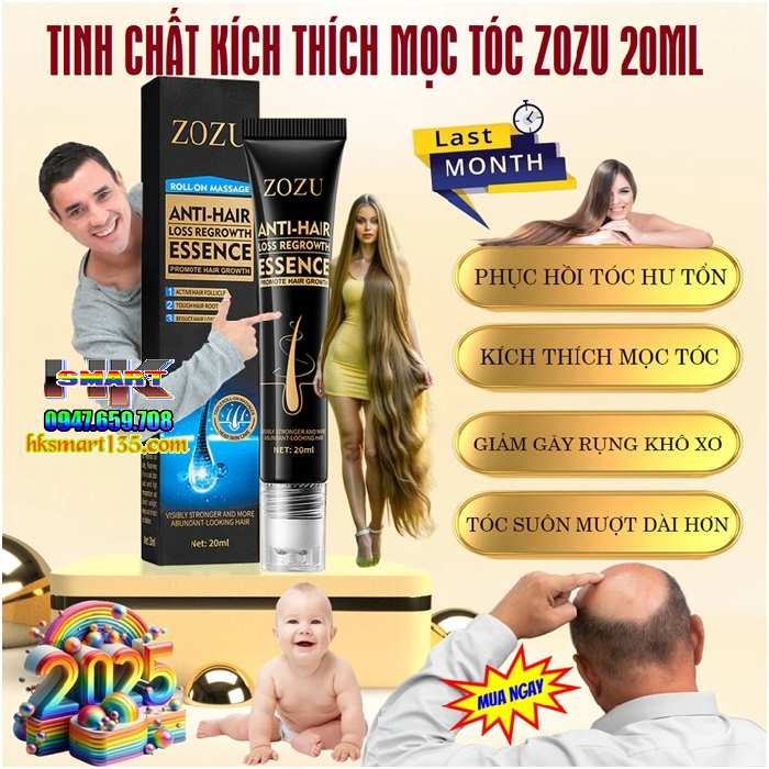 Tinh Chất Kích Thích Mọc Tóc Zozu 20ml Ngăn Ngừa Gãy Rụng Hỗ Trợ Nuôi Dưỡng Phục Hồi Tóc Hư Tổn