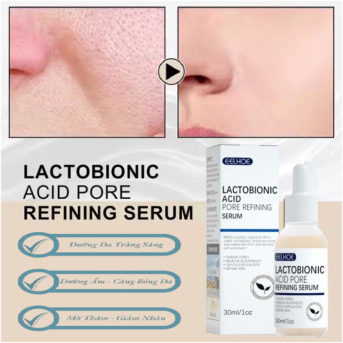 Tinh Chất Sửa Chữa Thu Nhỏ Lỗ Chân Lông, Dưỡng Ẩm Nuôi Dưỡng Da Mặt Mềm Mịn- Lactobionic Hyaluronic Acid 30ml