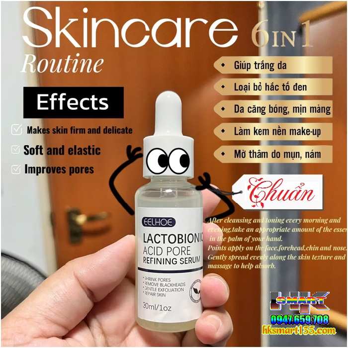 Tinh Chất Sửa Chữa Thu Nhỏ Lỗ Chân Lông, Dưỡng Ẩm Nuôi Dưỡng Da Mặt Mềm Mịn- Lactobionic Hyaluronic Acid 30ml