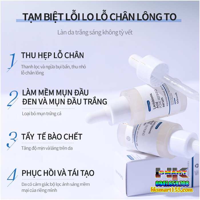 Tinh Chất Sửa Chữa Thu Nhỏ Lỗ Chân Lông, Dưỡng Ẩm Nuôi Dưỡng Da Mặt Mềm Mịn- Lactobionic Hyaluronic Acid 30ml