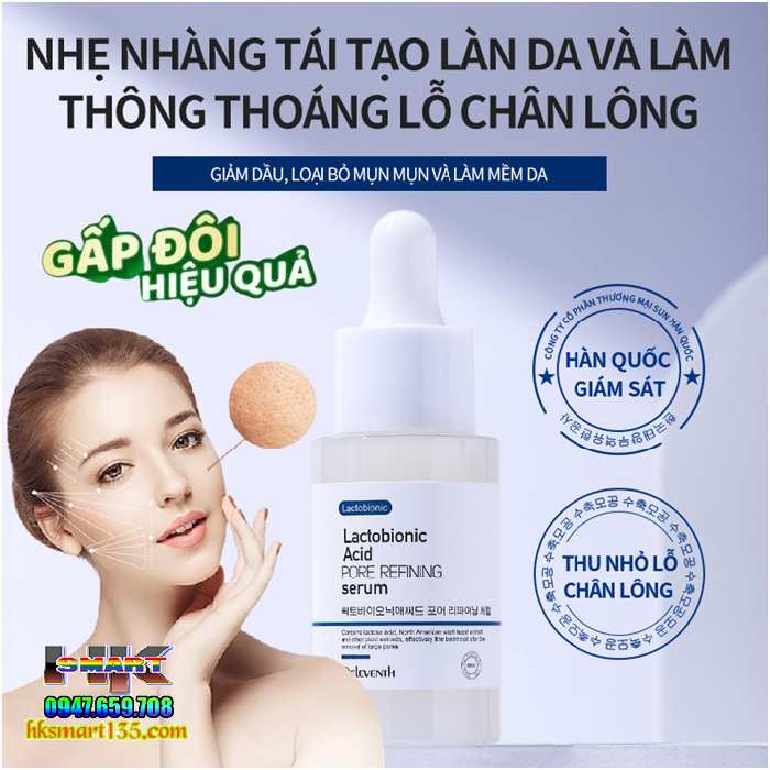Tinh Chất Sửa Chữa Thu Nhỏ Lỗ Chân Lông, Dưỡng Ẩm Nuôi Dưỡng Da Mặt Mềm Mịn- Lactobionic Hyaluronic Acid 30ml