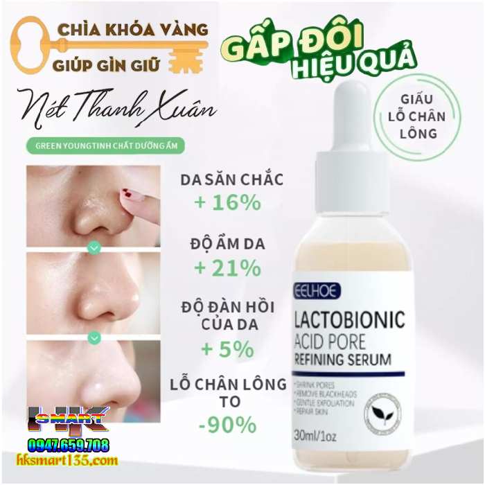 Tinh Chất Sửa Chữa Thu Nhỏ Lỗ Chân Lông, Dưỡng Ẩm Nuôi Dưỡng Da Mặt Mềm Mịn- Lactobionic Hyaluronic Acid 30ml