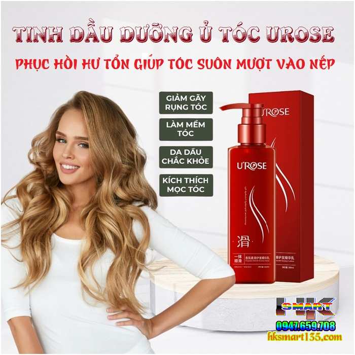 Kem Dưỡng Ủ Tóc Urose 200ml Phục Hồi Hư Tổn Giúp Tóc Suôn Mượt Vào Nếp