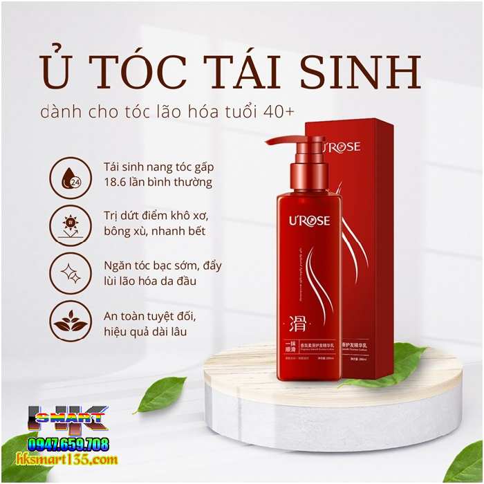 Kem Dưỡng Ủ Tóc Urose 200ml Phục Hồi Hư Tổn Giúp Tóc Suôn Mượt Vào Nếp
