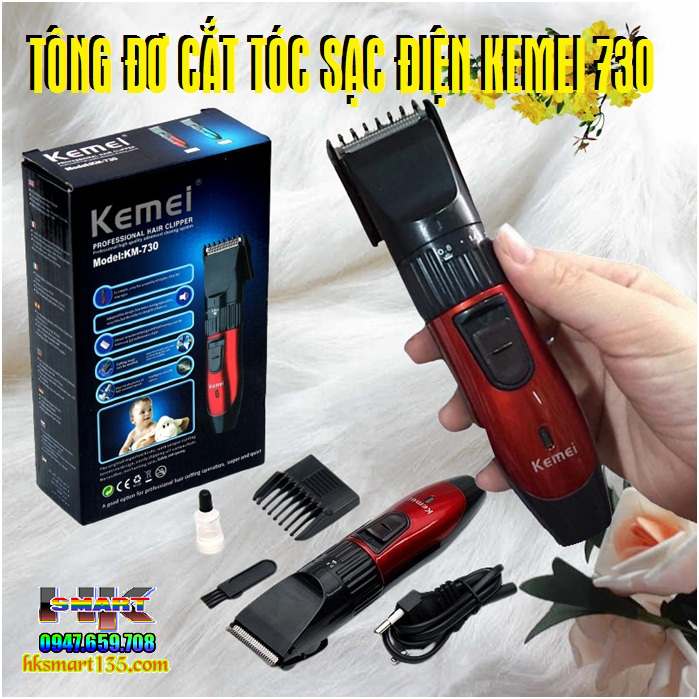 Tông đơ cắt tóc sạc điện Kemei 730