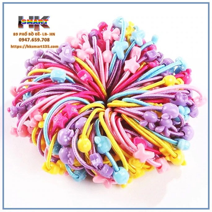 Set túi 50 dây buộc tóc dễ thương