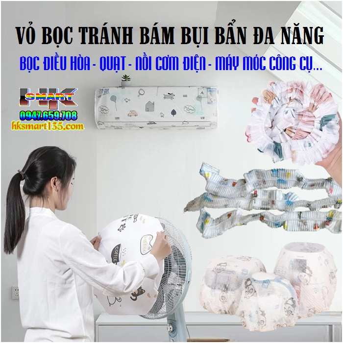 Vỏ Bọc Tránh Bám Bụi Bẩn Điều Hòa- Quạt- Nồi Cơm Điện...Đa Năng