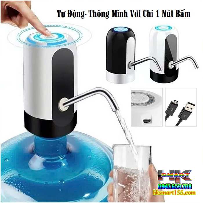Vòi Bơm Hút Bình Nước Bình Rượu Tự Động Tích Điện Sạc USB