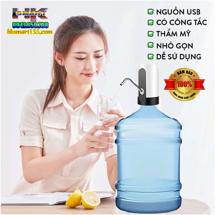 Vòi Bơm Hút Bình Nước Bình Rượu Tự Động Tích Điện Sạc USB