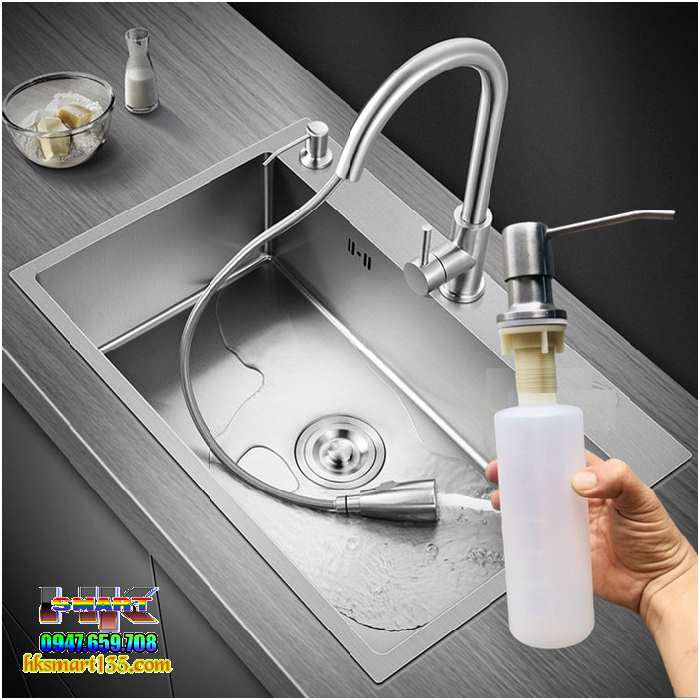 Bộ vòi bơm xịt nước rửa chén gắn bồn kèm bình 30ml
