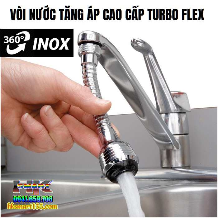 Vòi rửa tăng áp Turbo Flex 360 độ