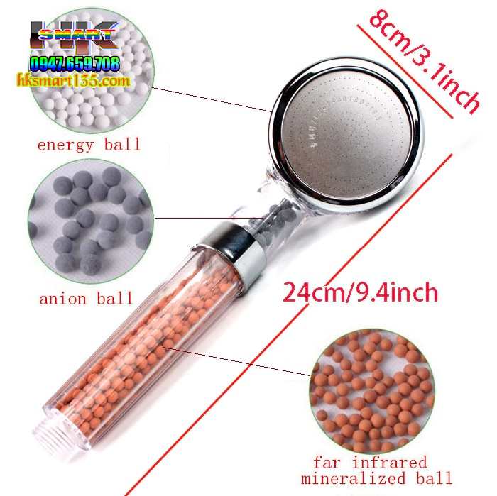 Vòi hoa sen tăng áp có lọc nước nano