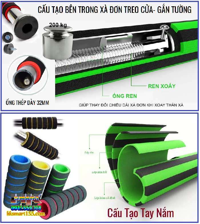Xà Đơn Treo Tường Gắn Cửa