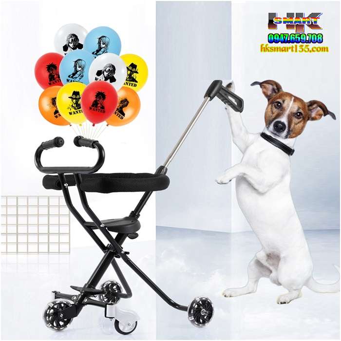 Xe đẩy 5 bánh gấp gọn thông minh cho bé