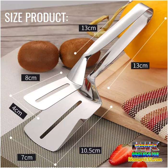 Xẻng Inox Kẹp Gắp Nóng Đồ Chiên-Rán-Nường