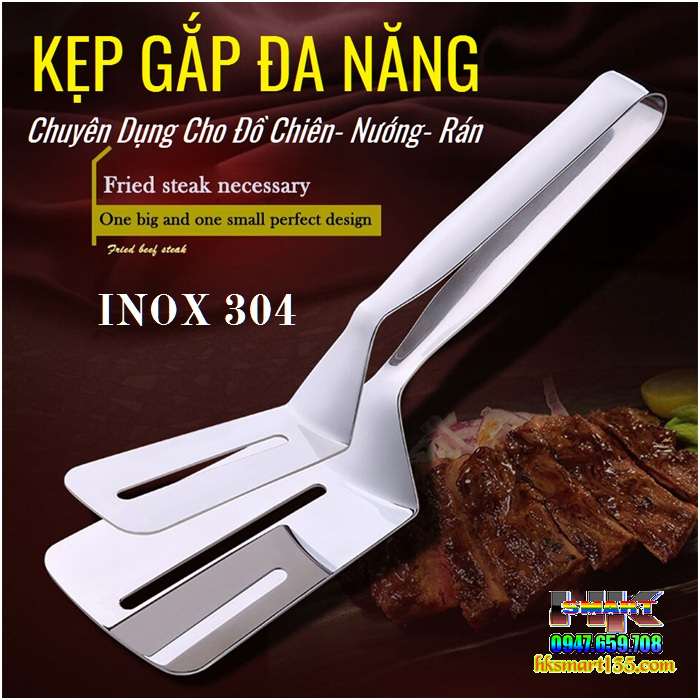 Xẻng Inox Kẹp Gắp Nóng Đồ Chiên-Rán-Nường