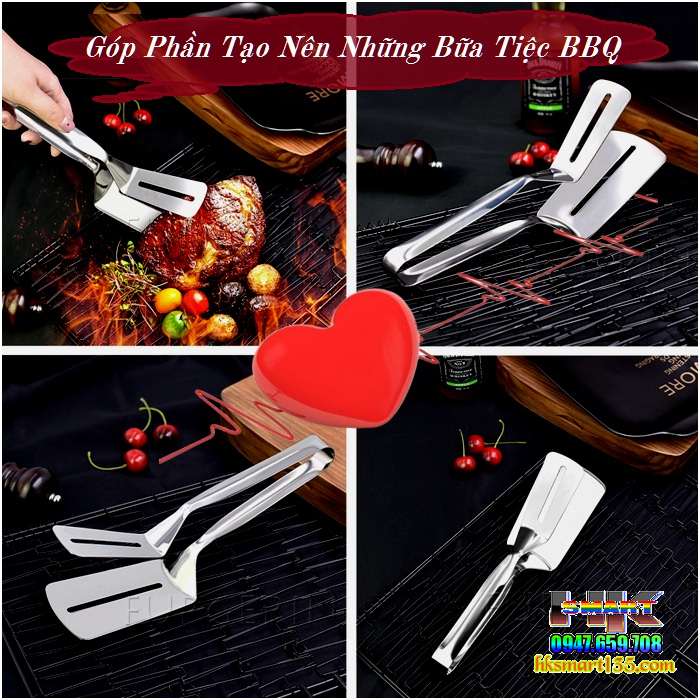 Xẻng Inox Kẹp Gắp Nóng Đồ Chiên-Rán-Nường