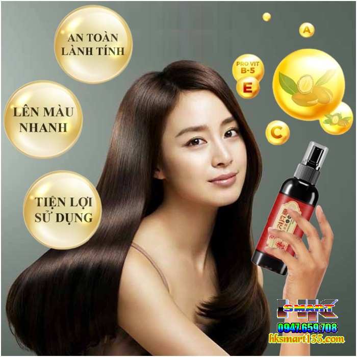Xịt Dưỡng Tóc Đen Nghệ Tây Giúp Phục Hồi Tóc Hư Tổn Cải Thiện Bạc Tóc