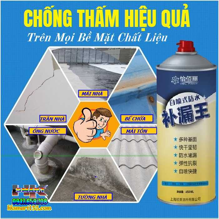 Bình sơn xịt nano chống thấm dột Water Froof Spray 450ml