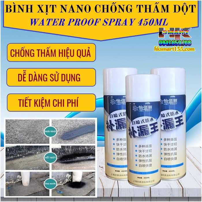 Bình sơn xịt nano chống thấm dột Water Froof Spray 450ml