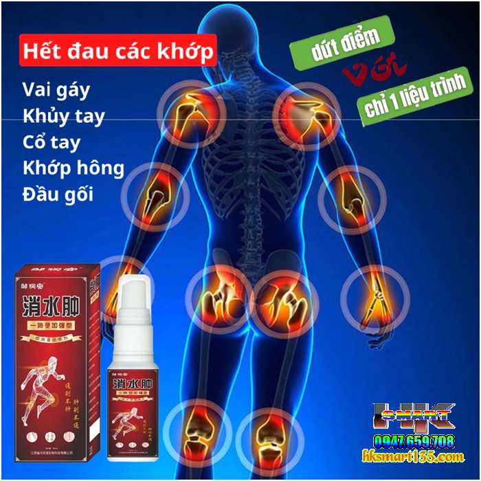 Xịt Thảo Dược Xoa Bóp Giảm Đau Xương Khớp Xuyên Khung & Ngải Cứu 60ml
