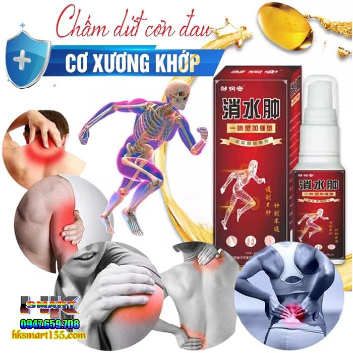 Xịt Thảo Dược Xoa Bóp Giảm Đau Xương Khớp Xuyên Khung & Ngải Cứu 60ml