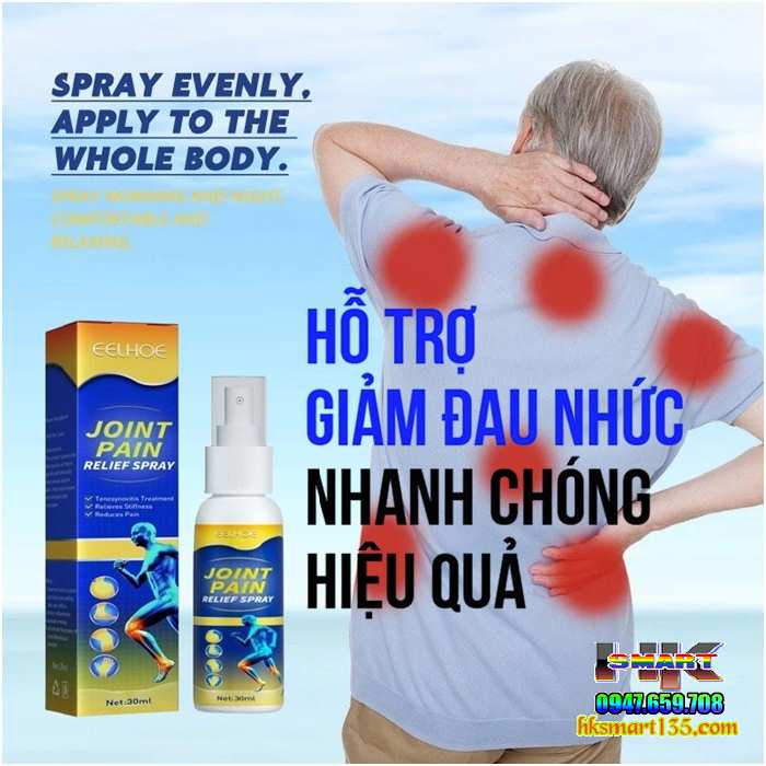 Xịt Thảo Dược Xoa Bóp Giảm Đau Xương Khớp Xuyên Khung & Ngải Cứu 60ml
