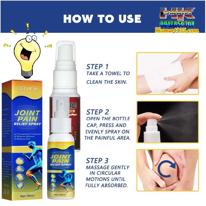 Xịt Thảo Dược Xoa Bóp Giảm Đau Xương Khớp Xuyên Khung & Ngải Cứu 60ml