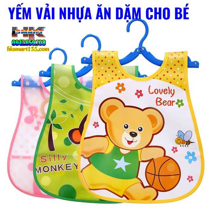 Yếm vải nhựa ăn dặm cho bé