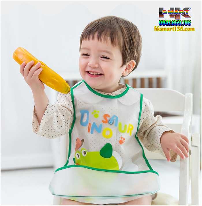 Yếm vải nhựa ăn dặm cho bé