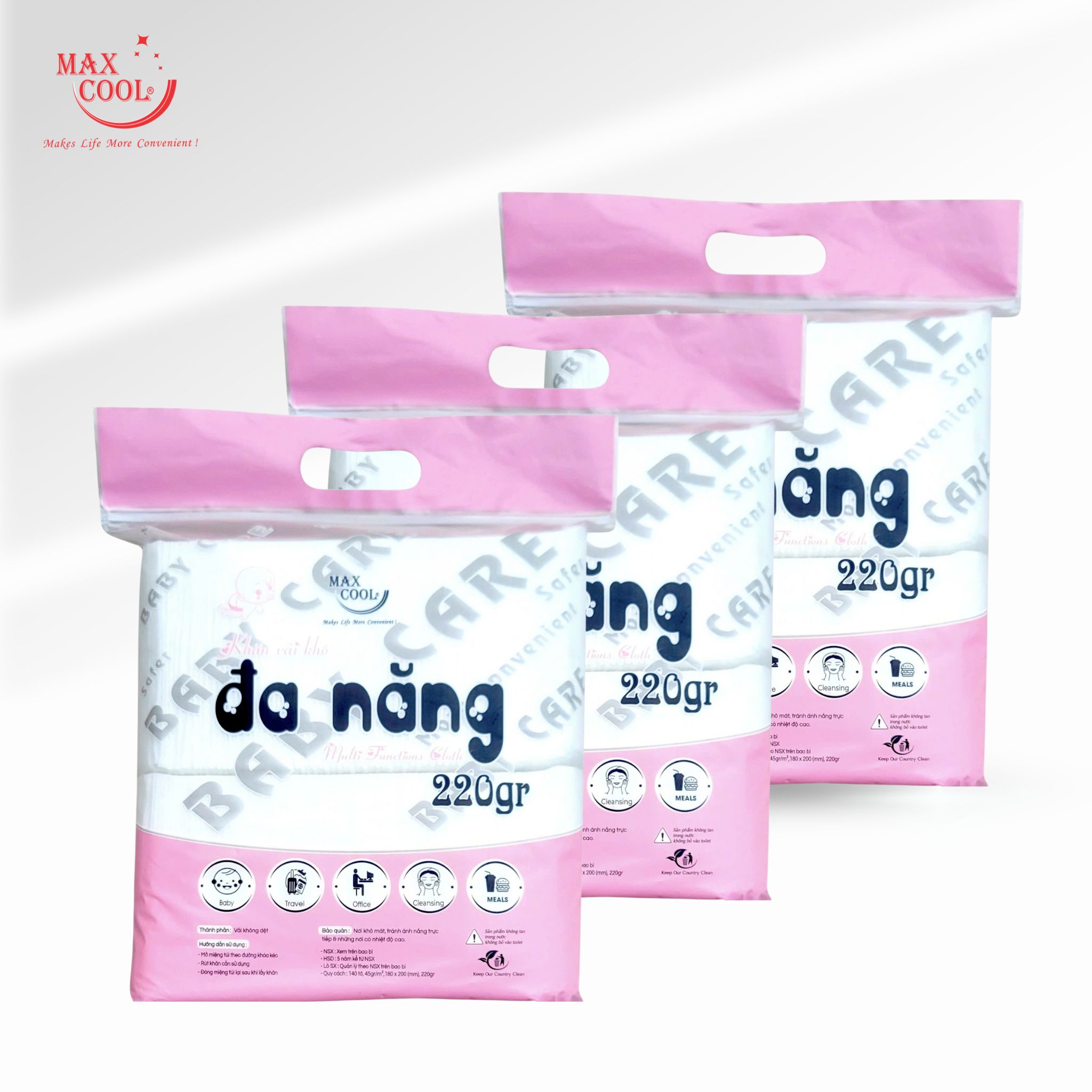 Khăn vải khô đa năng Max Cool - 220grm