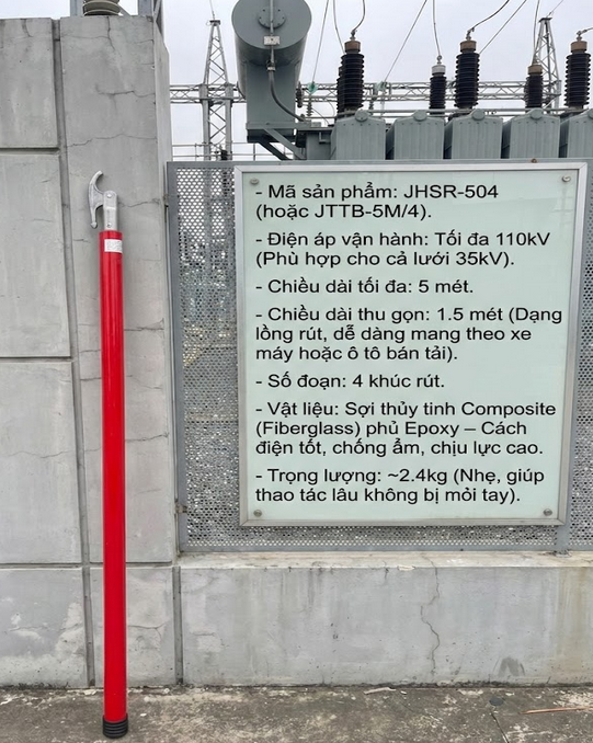 Sào Cách Điện Lồng Rút 110kV JHSR-504 (Dài 5m) – Chính Hãng, Giá Tốt | VINP