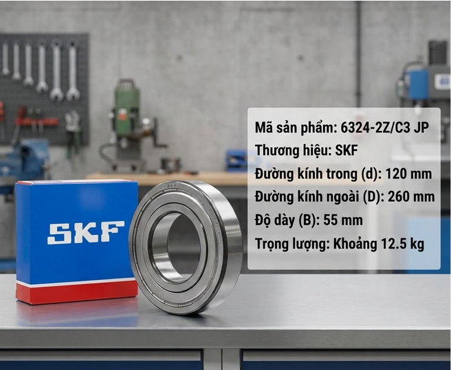 Vòng Bi SKF 6324-2Z/C3 JP Chính Hãng – Bạc Đạn Cầu Chịu Tải Cao | VINP