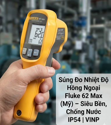 Súng Đo Nhiệt Độ Hồng Ngoại Fluke 62 Max (Mỹ) – Siêu Bền, Chống Nước IP54 | VINP