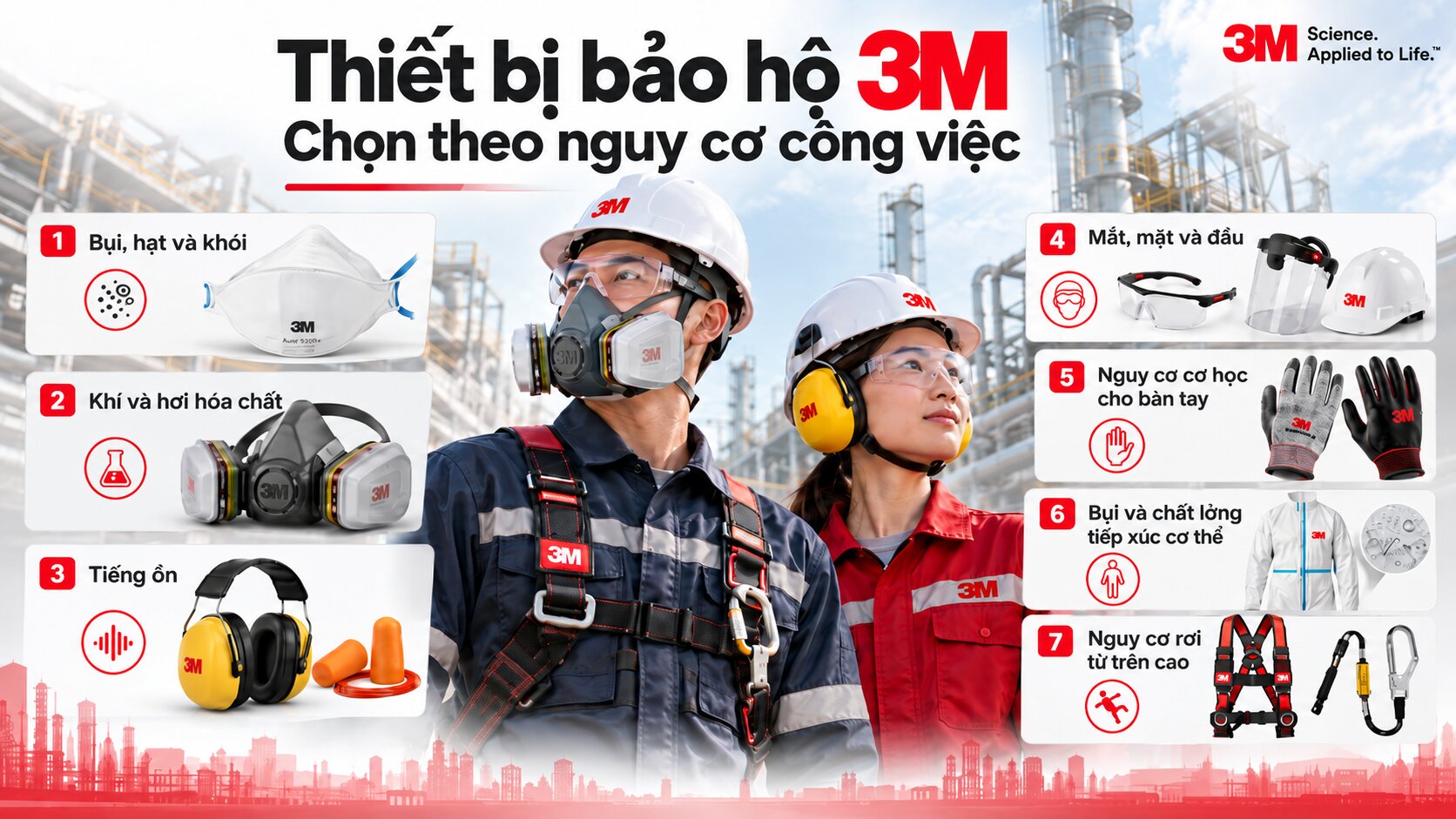 Thiết bị bảo hộ 3M: Cách chọn nhóm sản phẩm theo nguy cơ công việc