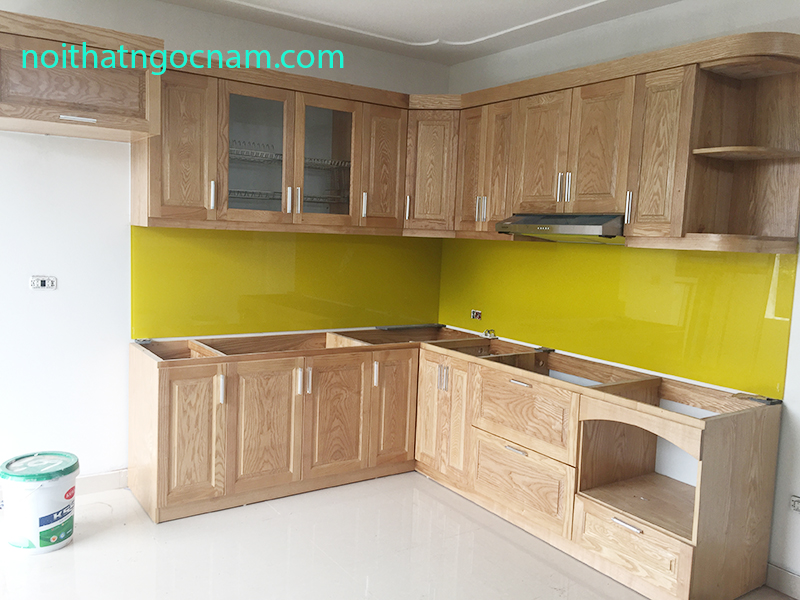 Báo giá tủ bếp gỗ sồi Nga tại Hà Nội 