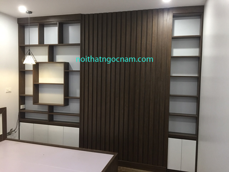 nội thất phòng ngủ sử dụng gỗ công nghiệp phủ melamine