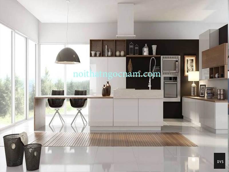 mẫu tủ bếp nhựa Acrylic bóng giương An Cường