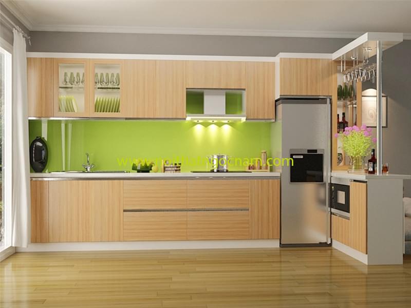 Tủ bếp gỗ Laminate, thiết kế thi công tủ bếp hiện đại