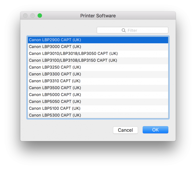 driver canon 2900 for mac