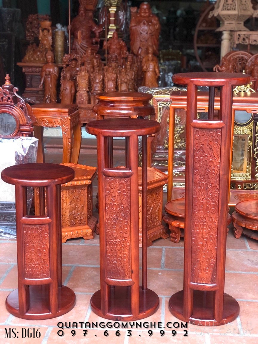 Đôn Gỗ Tròn Kê Tượng Giá Rẻ - Dg16