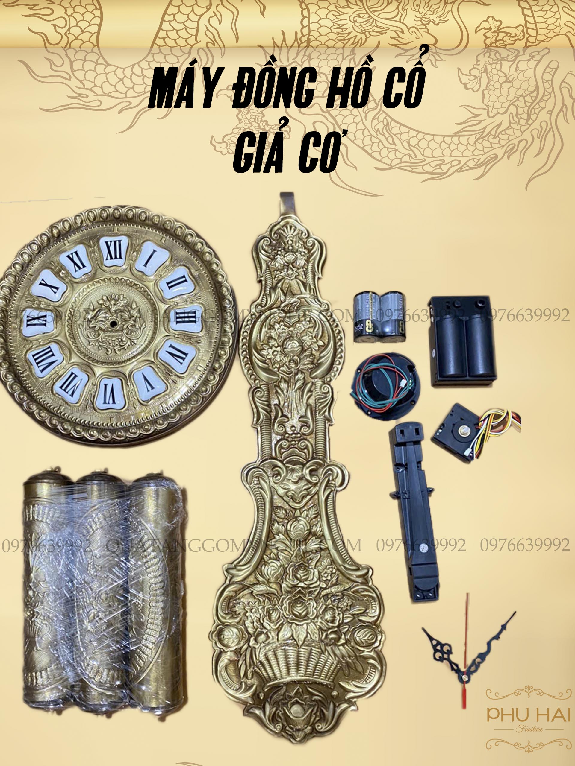 Máy Đồng Hồ Giả Cổ Bằng Đồng